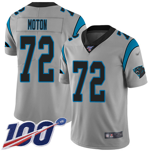 Carolina Panthers Limited Silver Youth Taylor Moton Jersey NFL Football #72 100th Season Inverted Legend